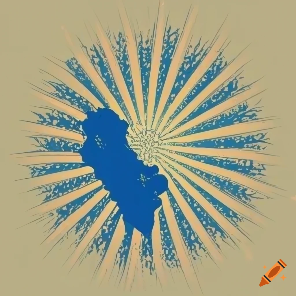 vector illustration of a Greece-themed badge with colorful rays