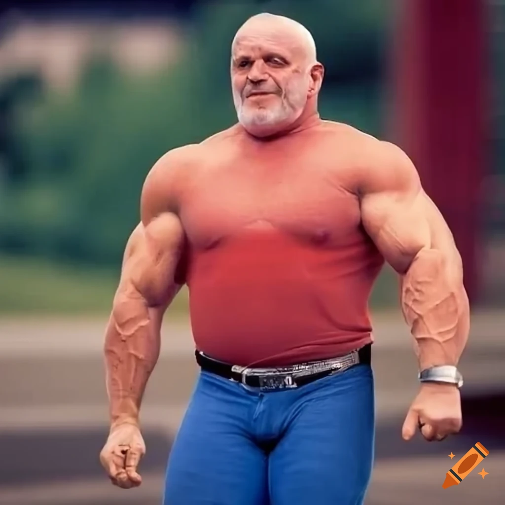 vintage photo of a muscular bodybuilder
