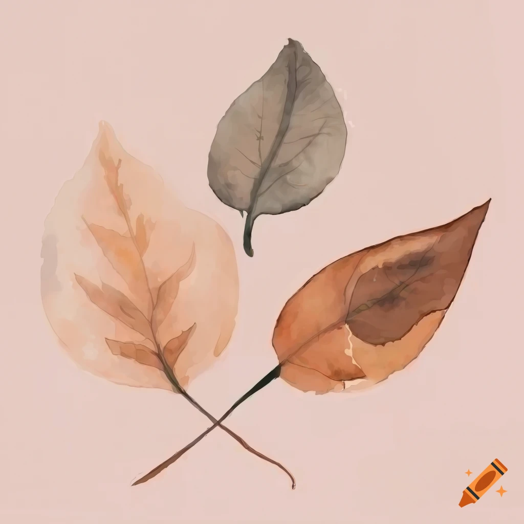 watercolor illustration of elegant leaves