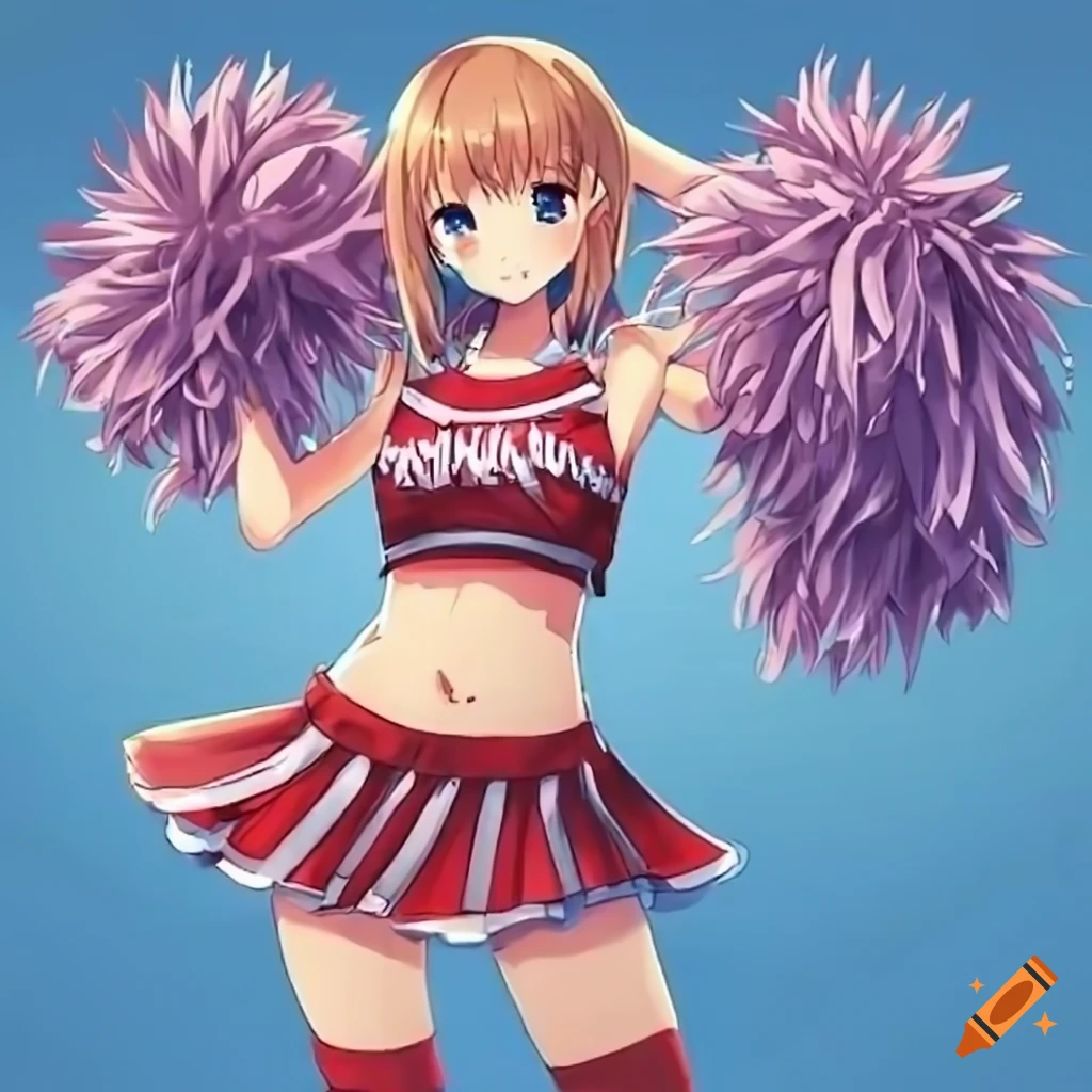 cute anime girl in cheerleader outfit