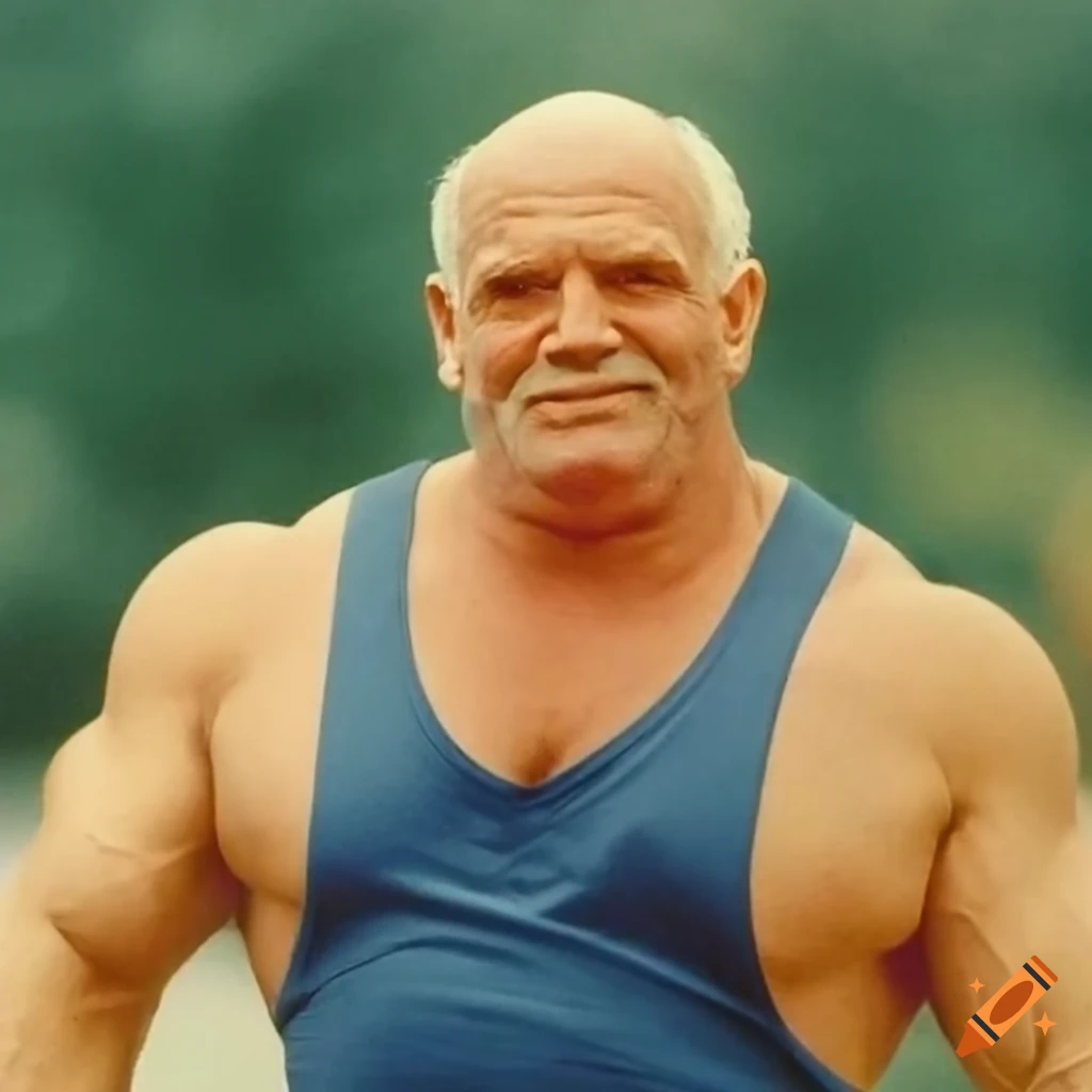 old photo of a strongman in retro style