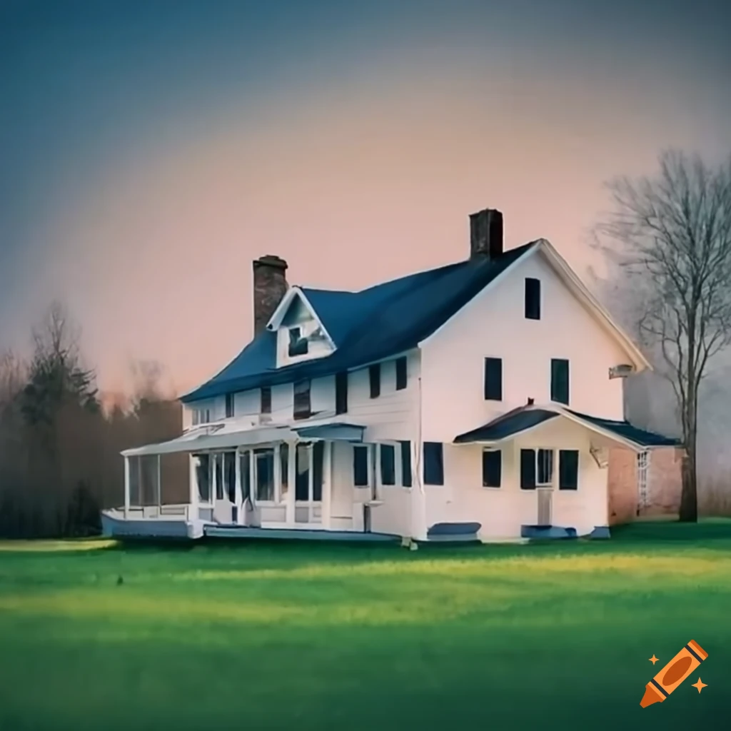 modern farmhouse with front porch painting