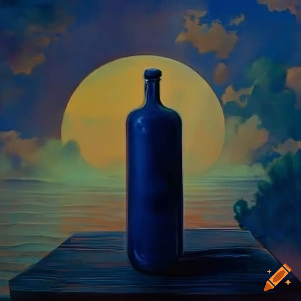 painting of a Nautica cologne flask