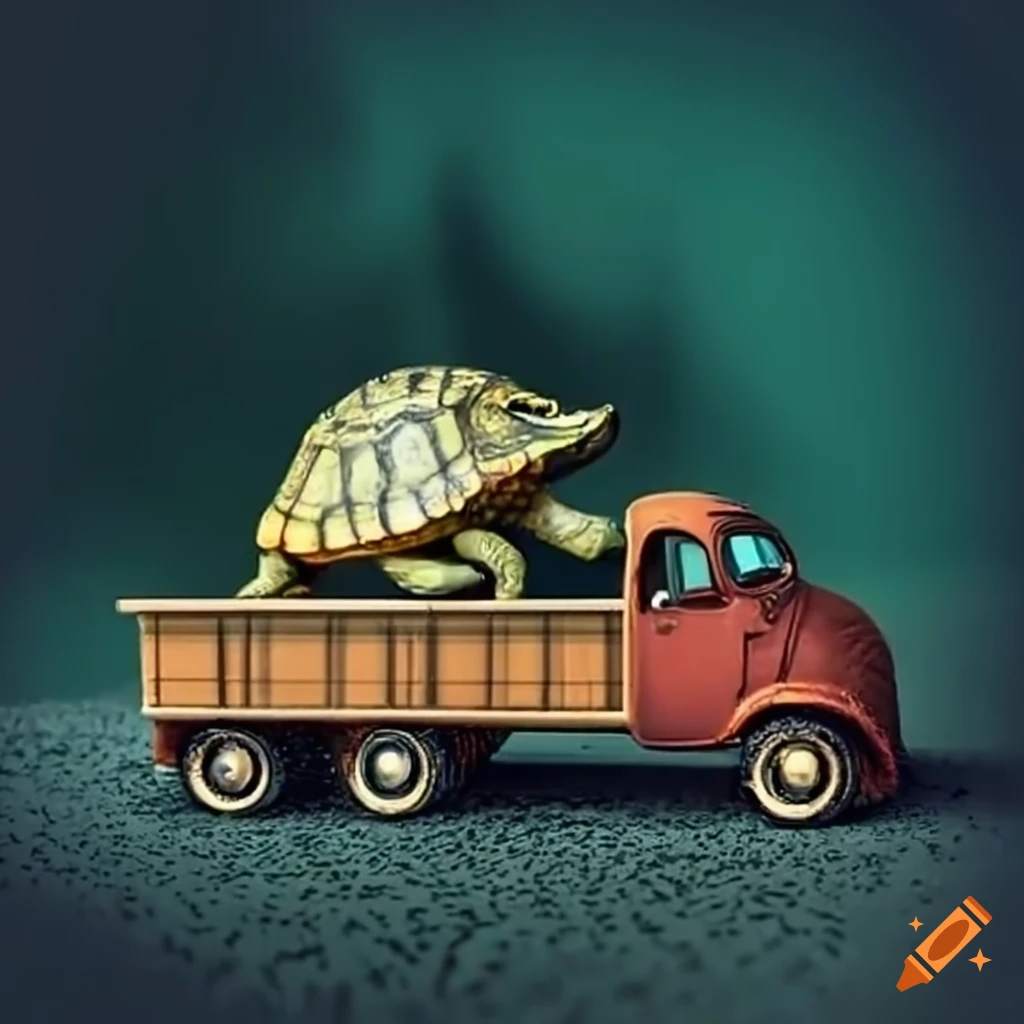 turtle in a truck