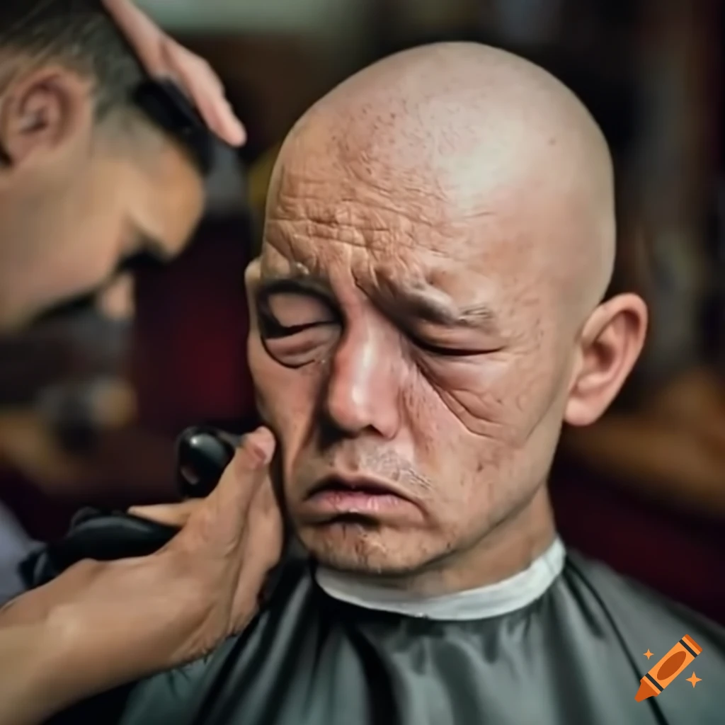 man crying at the barbershop