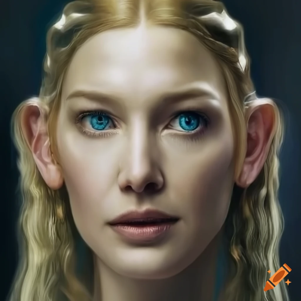 photorealistic portrait of Galadriel from Lord of the Rings