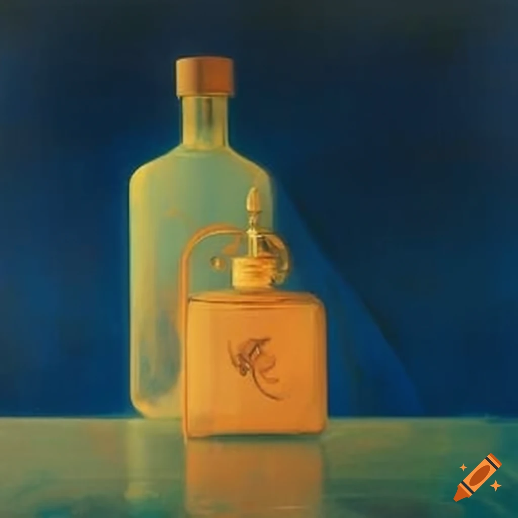 painting of a Nautica cologne flask