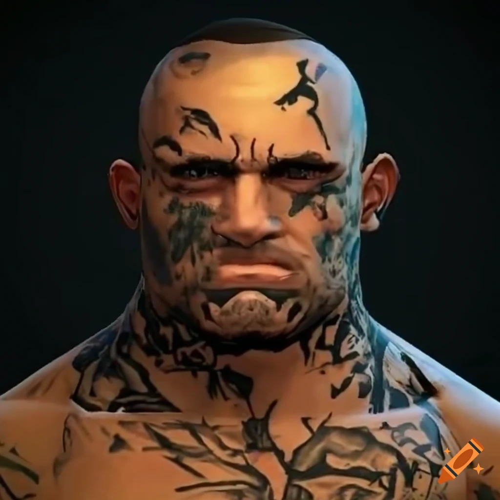 detailed front view of a rugged male face