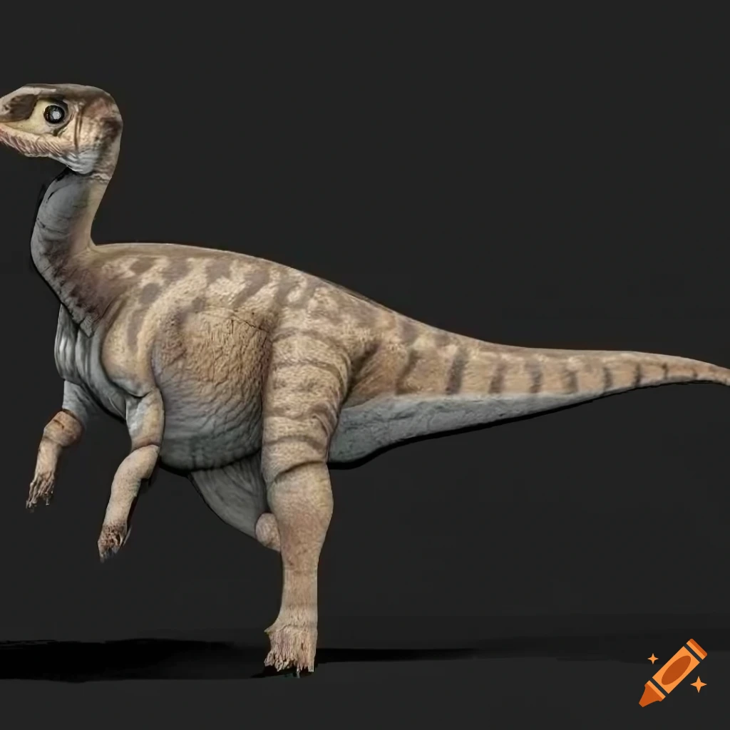 artistic depiction of a colorful Hadrosaurus