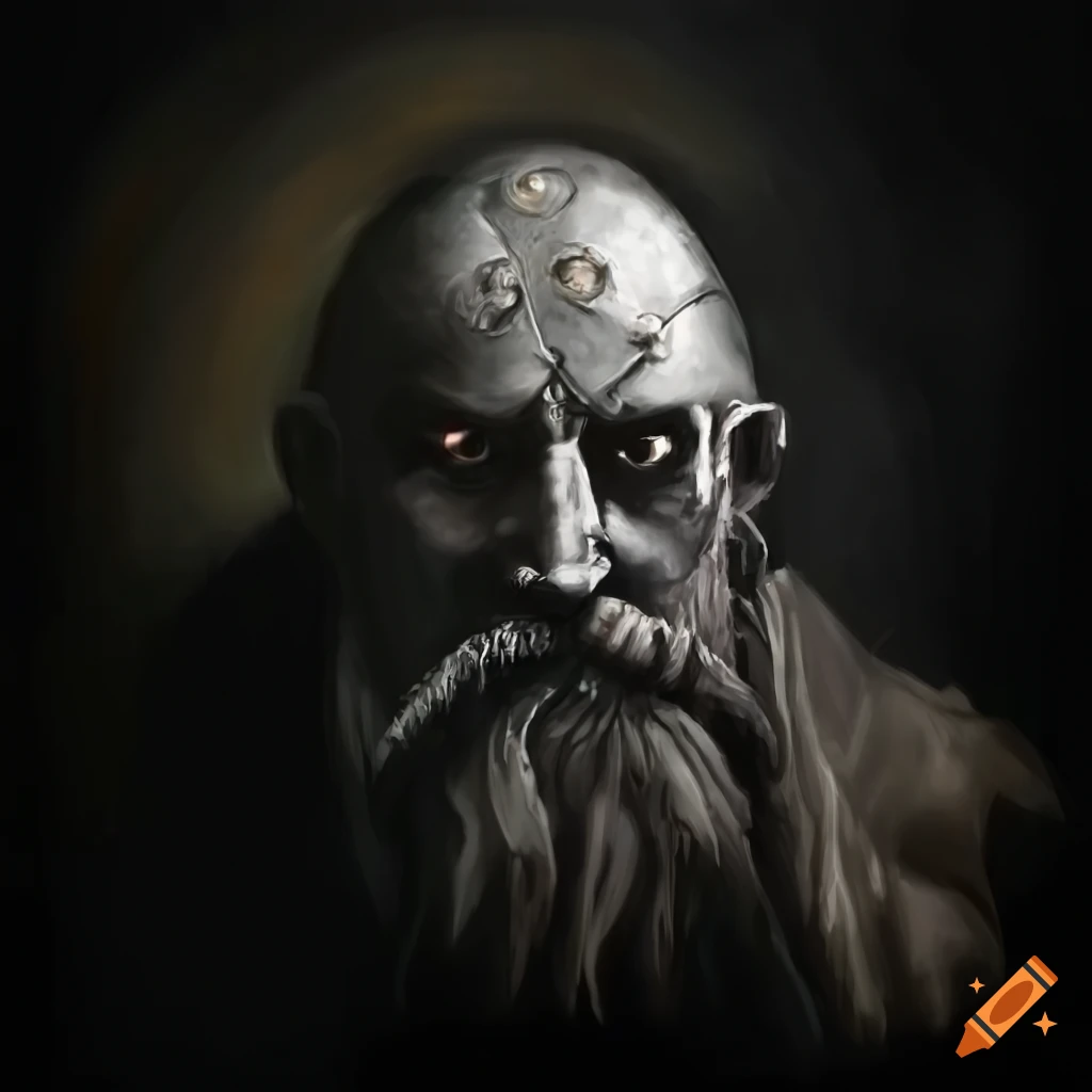 Viking cleric in a dark and mysterious setting