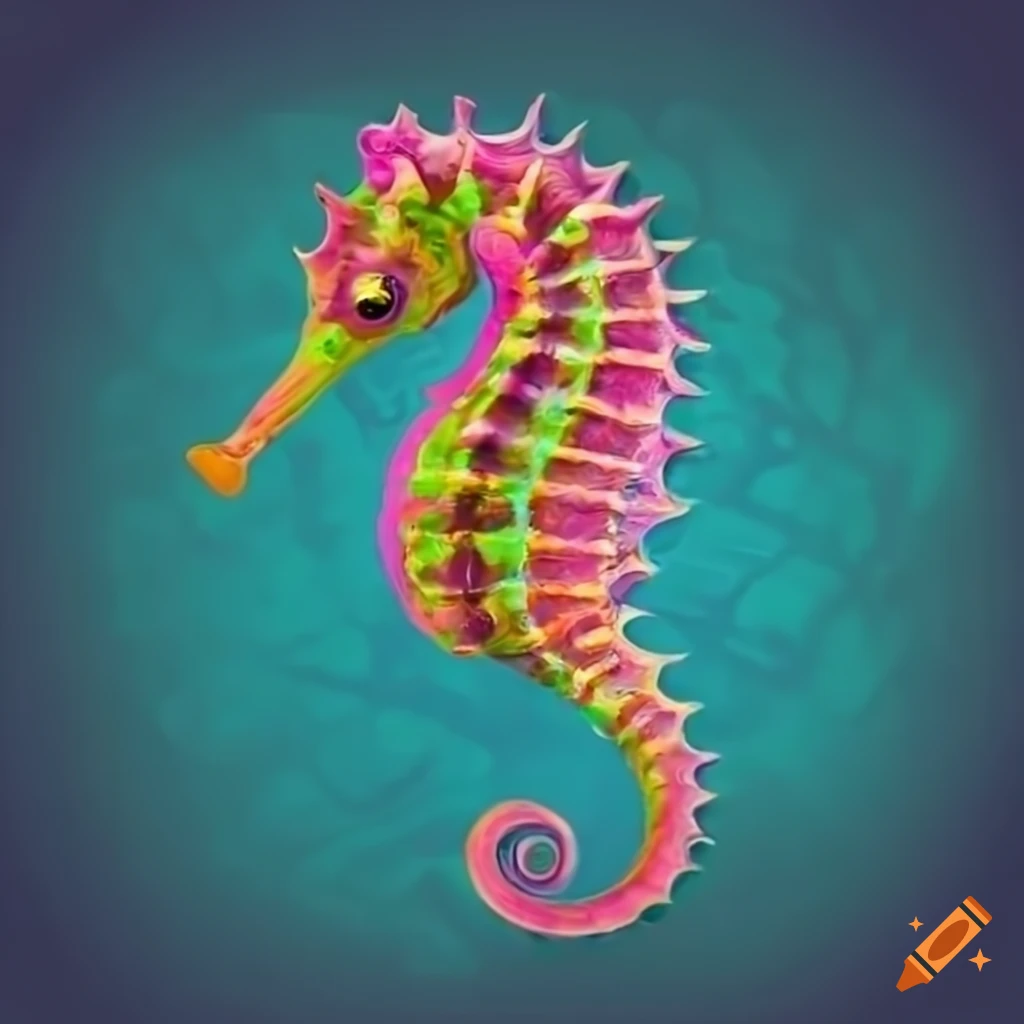 intricately detailed seahorse artwork
