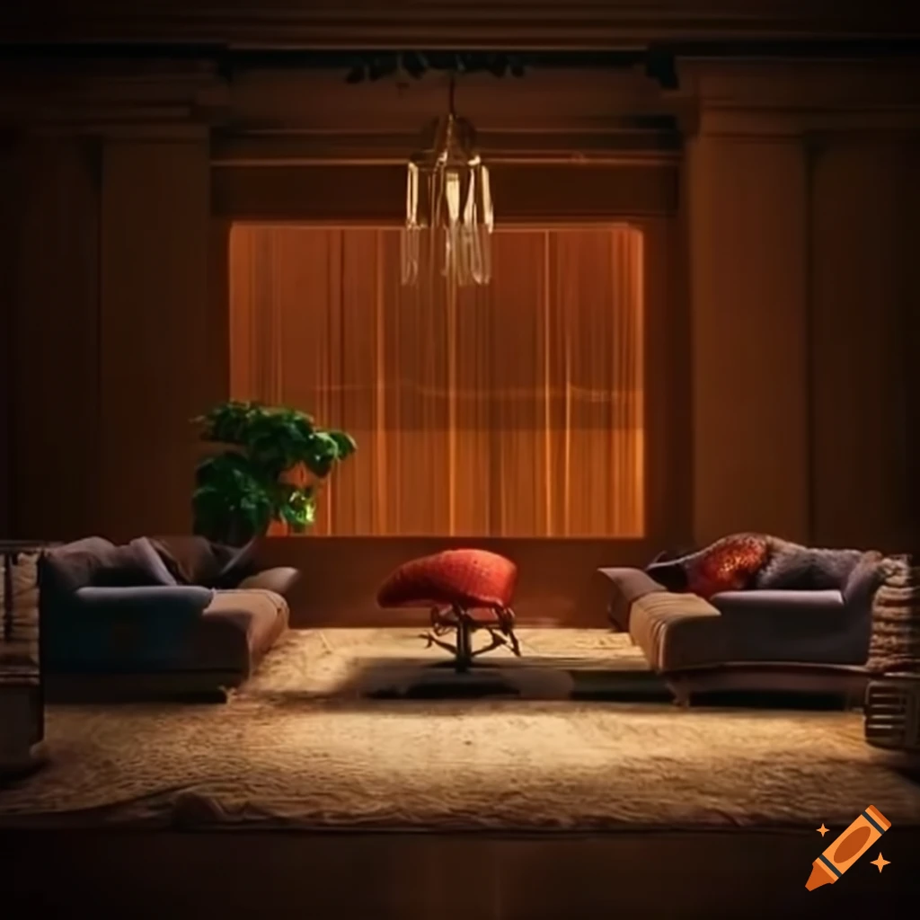 Modern and cozy living room on Craiyon