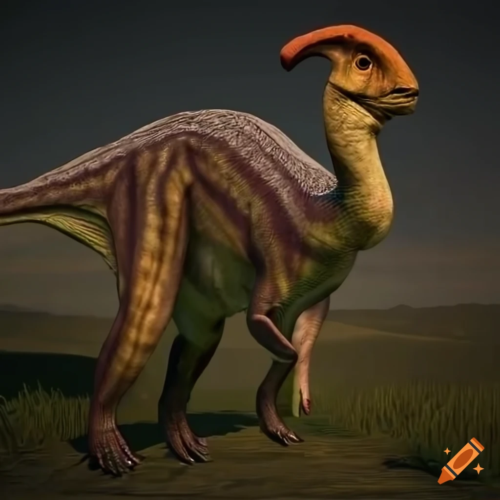 colorful Parasaurolophus dinosaur in realistic art style