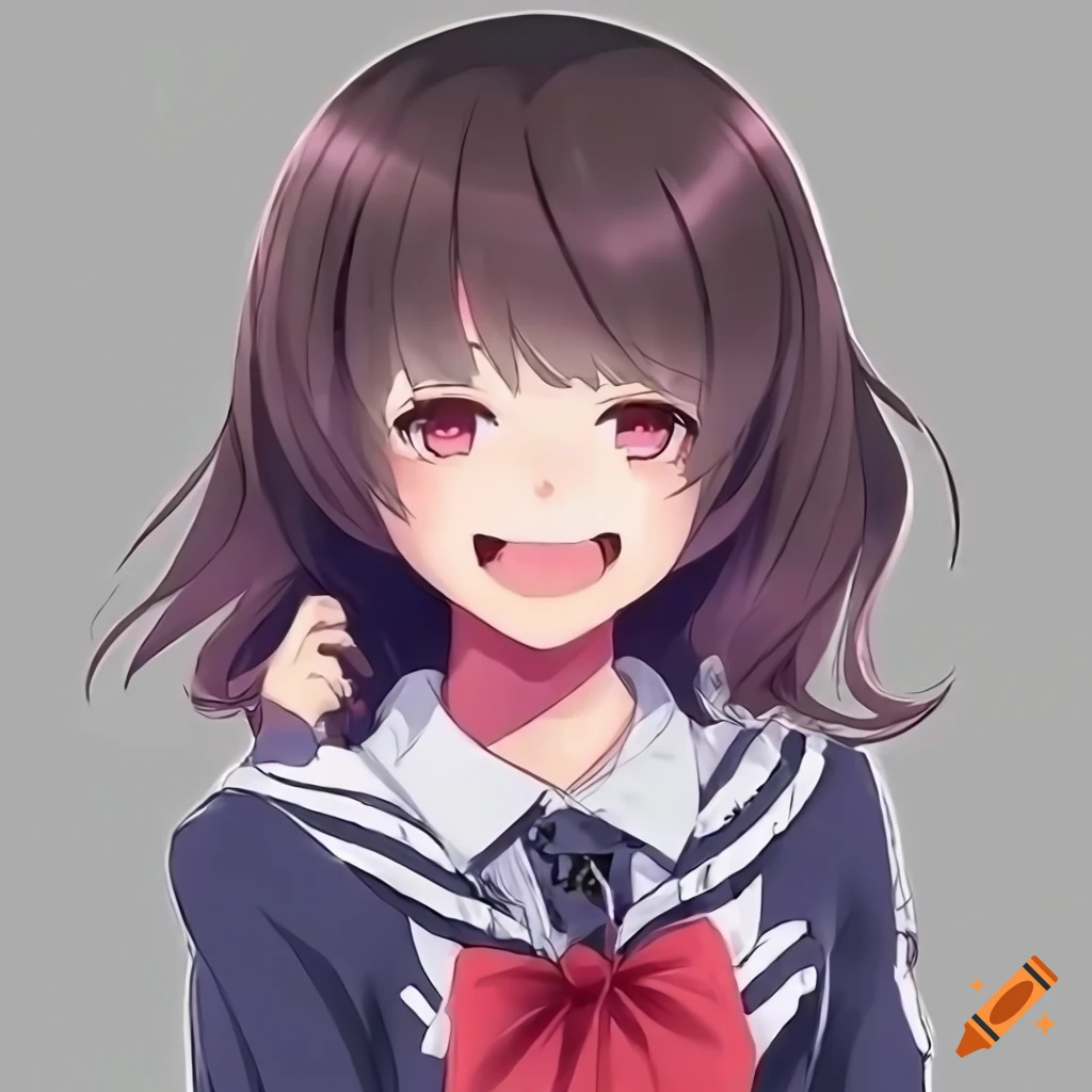 sassy anime schoolgirl with a mischievous smile