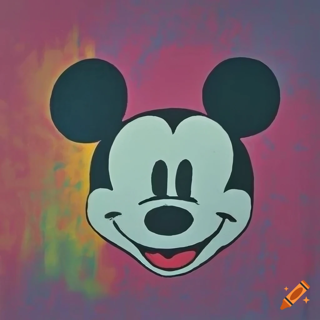 Vintage pop art painting of mickey mouse on Craiyon