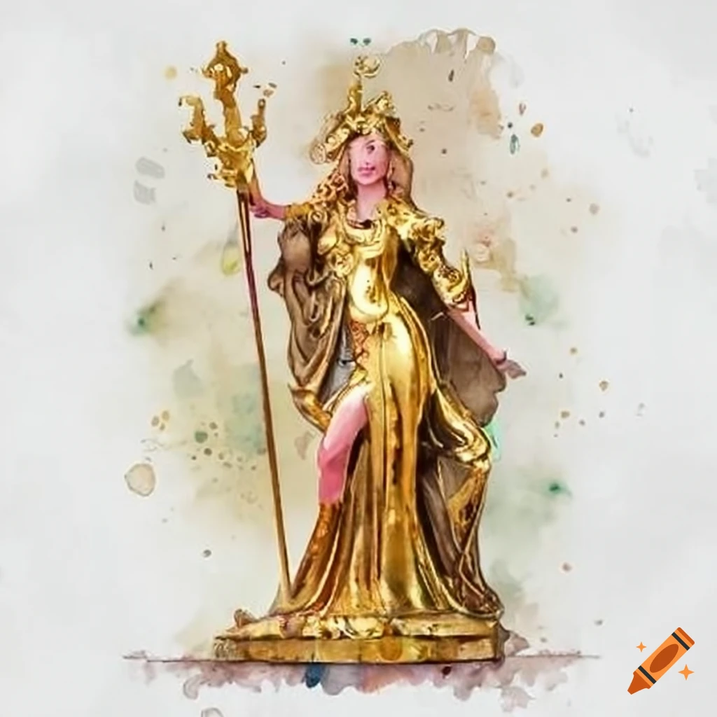 statue of a female divinity of trade and gold