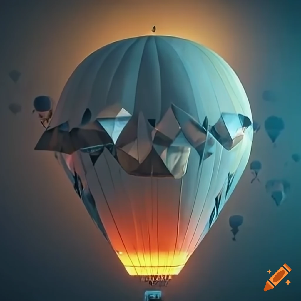hot air balloon flying over a jungle