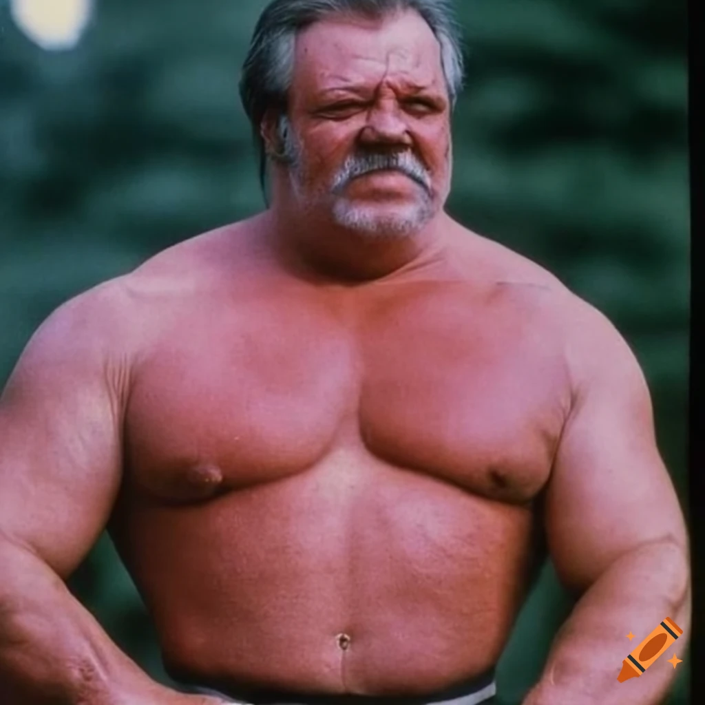 vintage photo of a strong bodybuilder