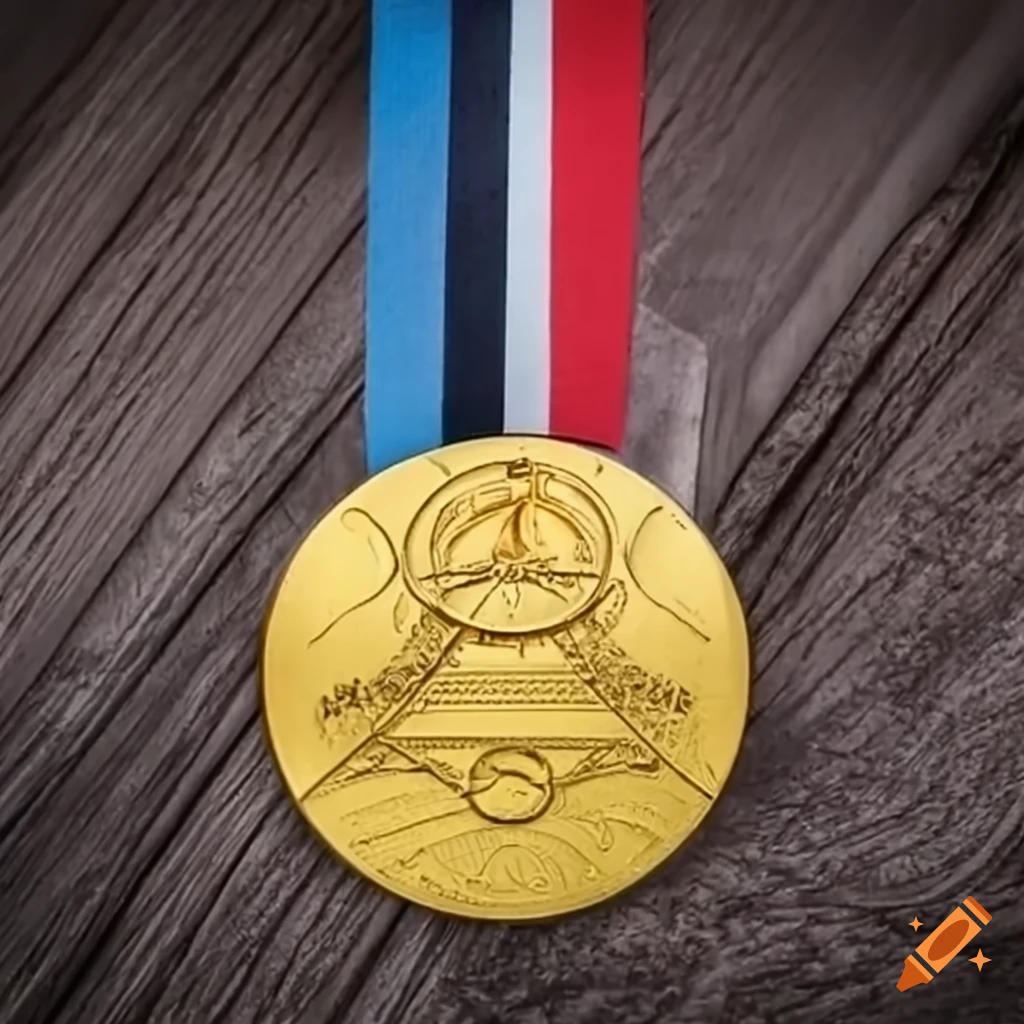 médaille des Jeux Olympiques avec la Tour Eiffel en arrière-plan
