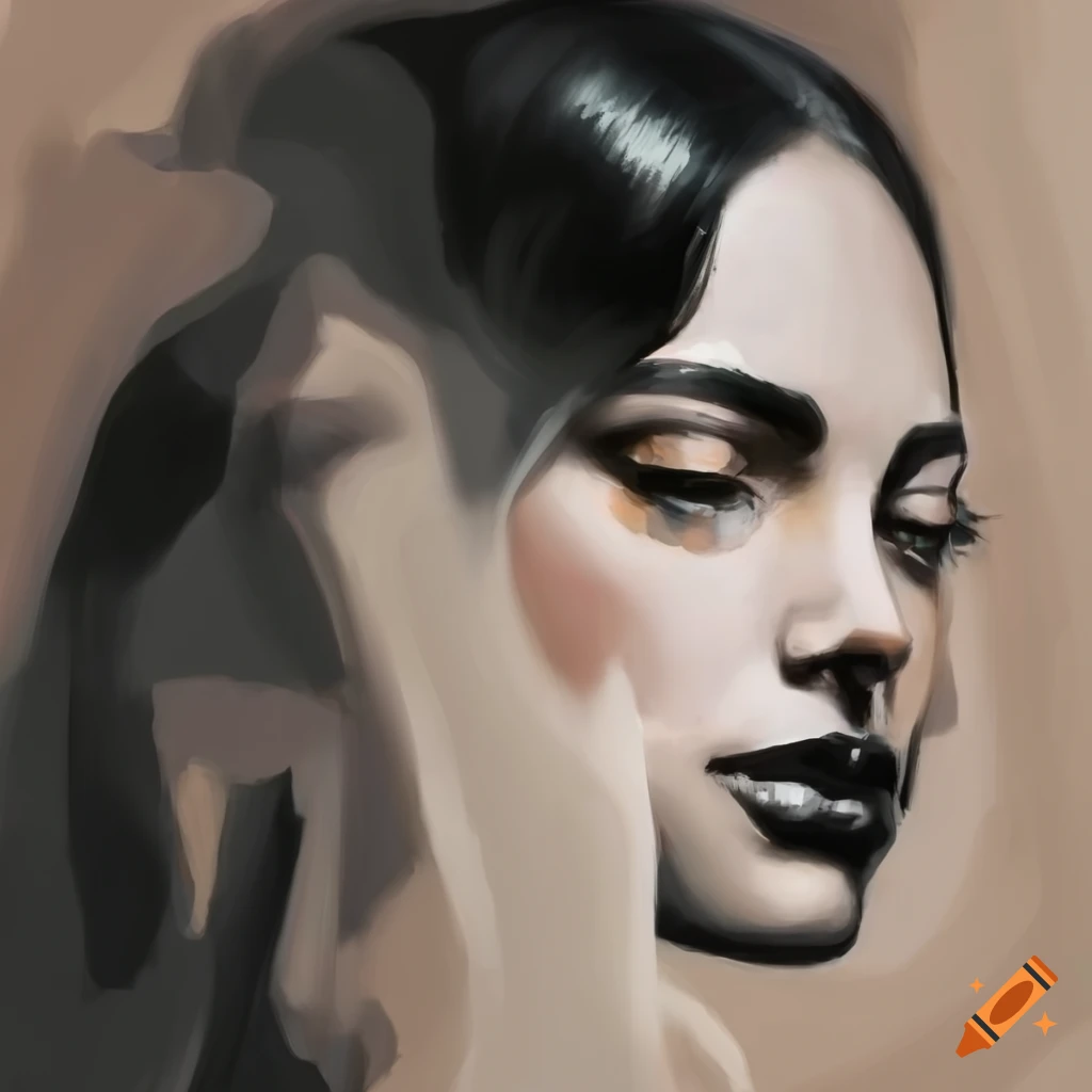 digital print of a woman in neutral tones