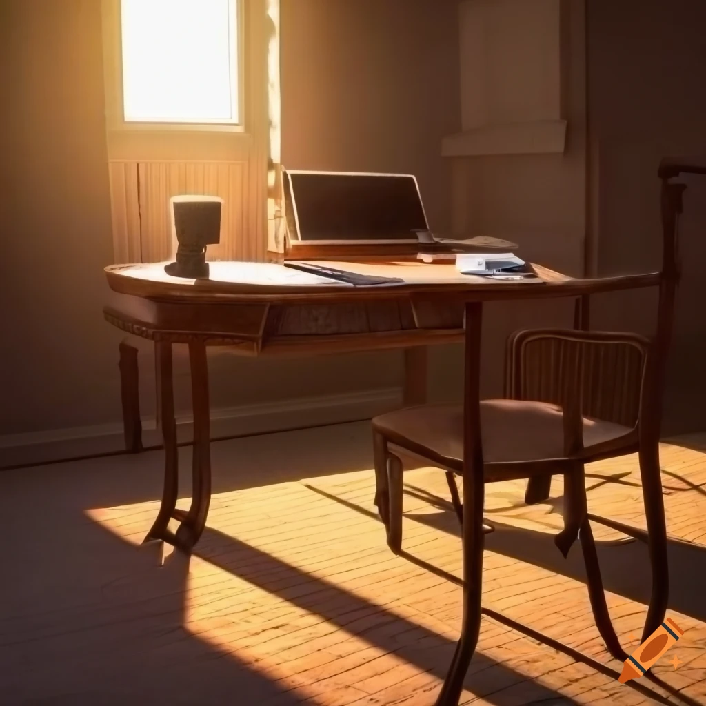 writing desk and chair in a savannah setting