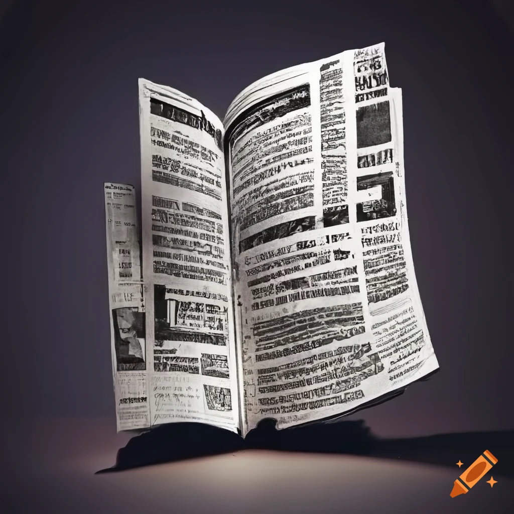 black and white newspaper