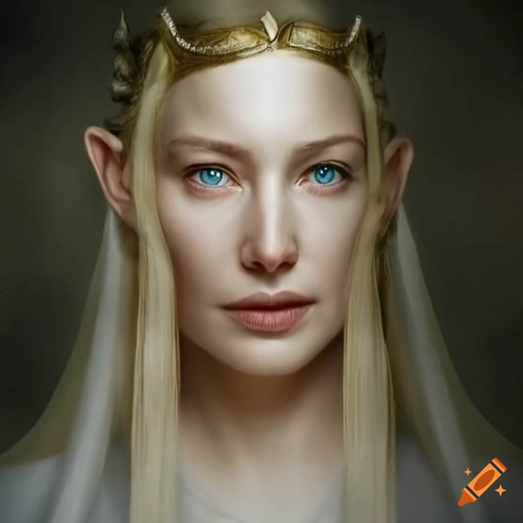 photorealistic portrait of Galadriel from Lord of the Rings