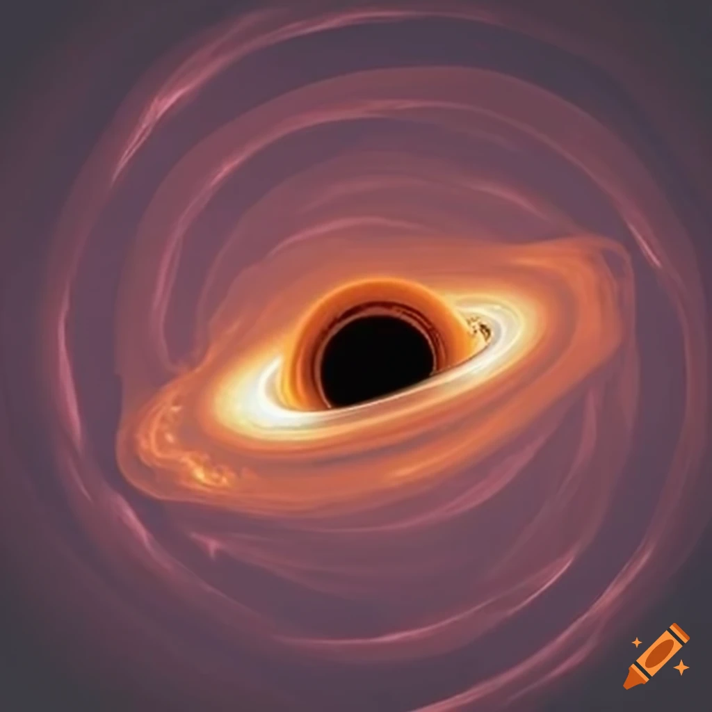 tattoo design of a powerful black hole with orange accents