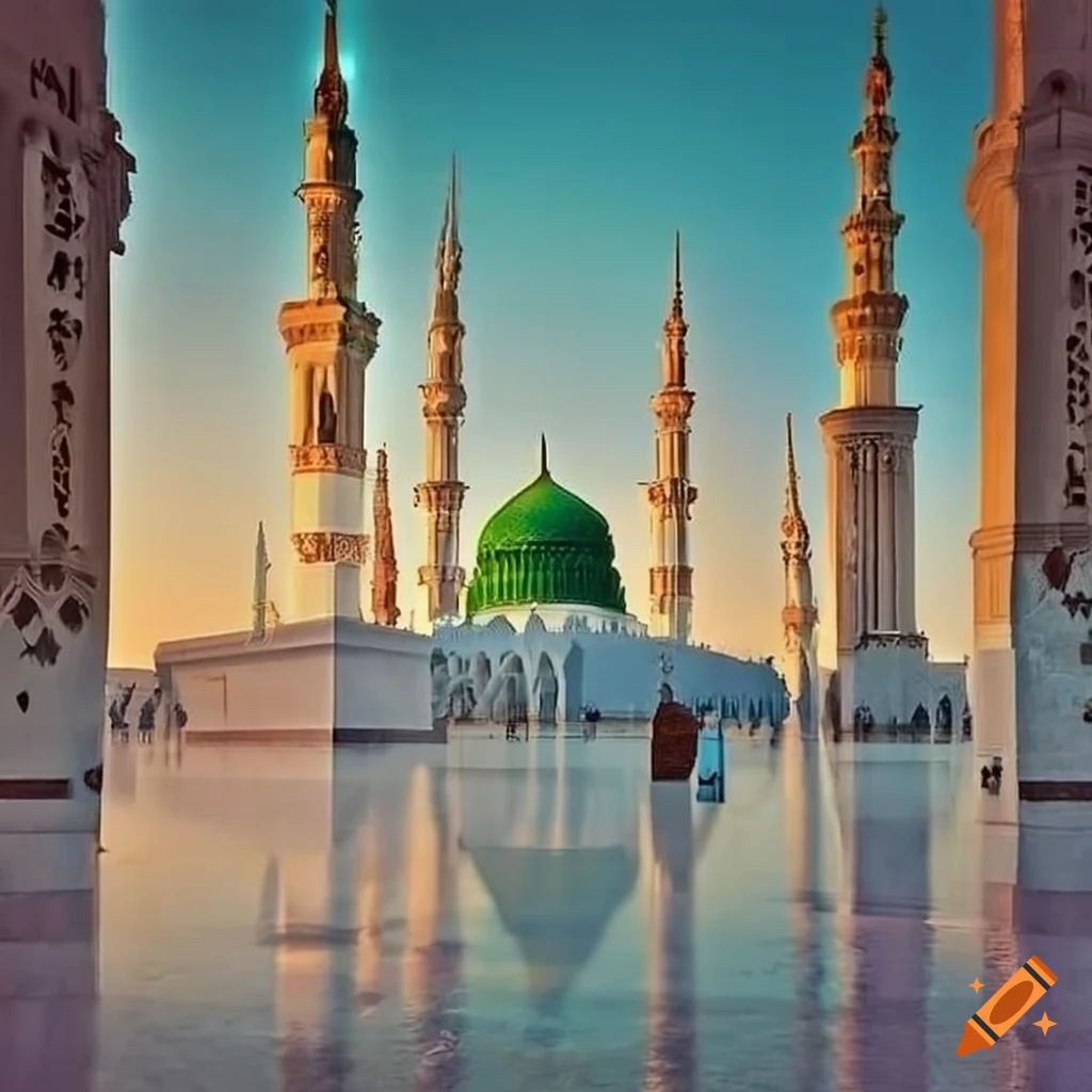 interior view of Masjid e Nabwi