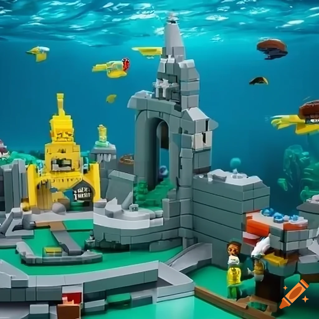 Lego Atlantis underwater castle mini golf