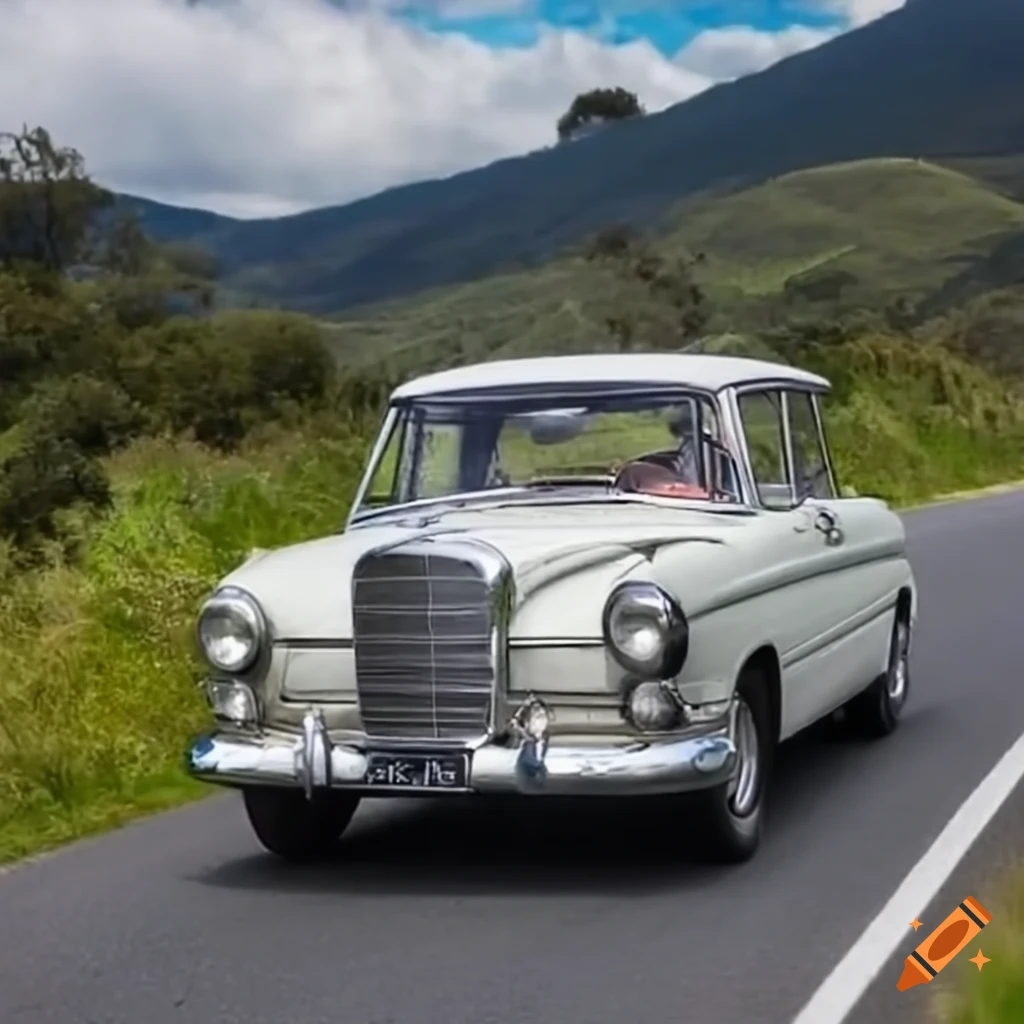1961 Mercedes Benz 180 C driving on a highway