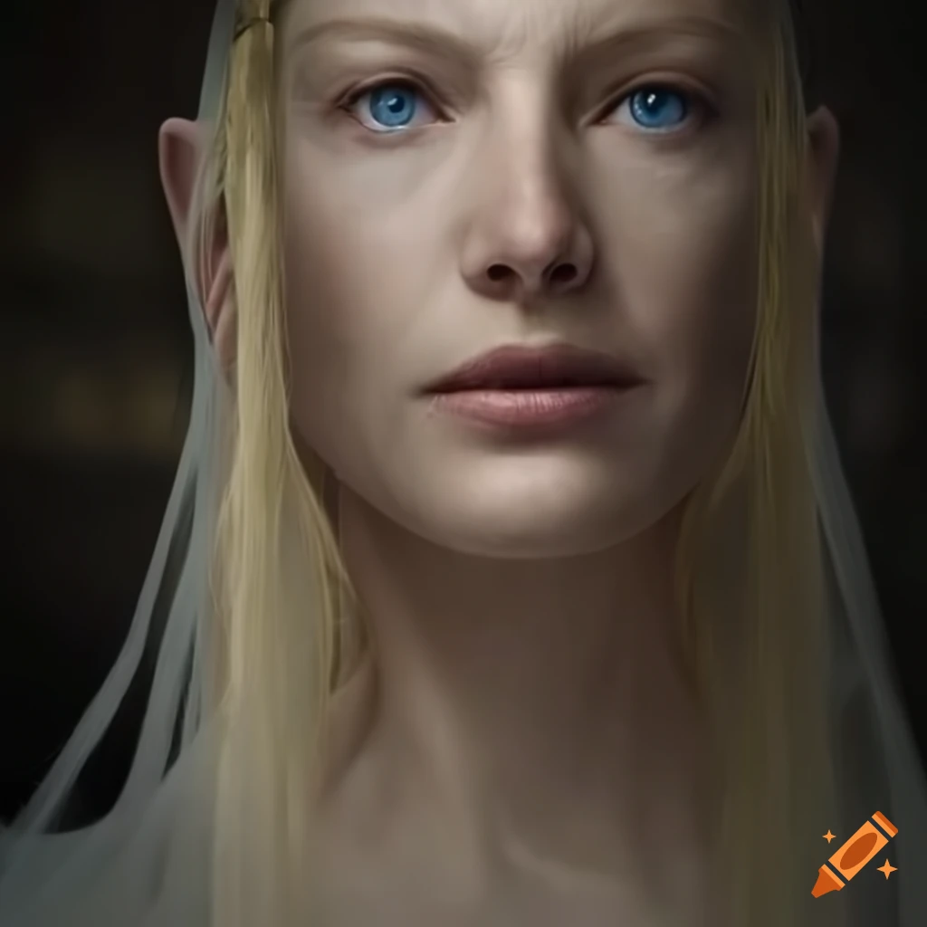 photorealistic portrait of Galadriel from Tolkien's Lord of the Rings