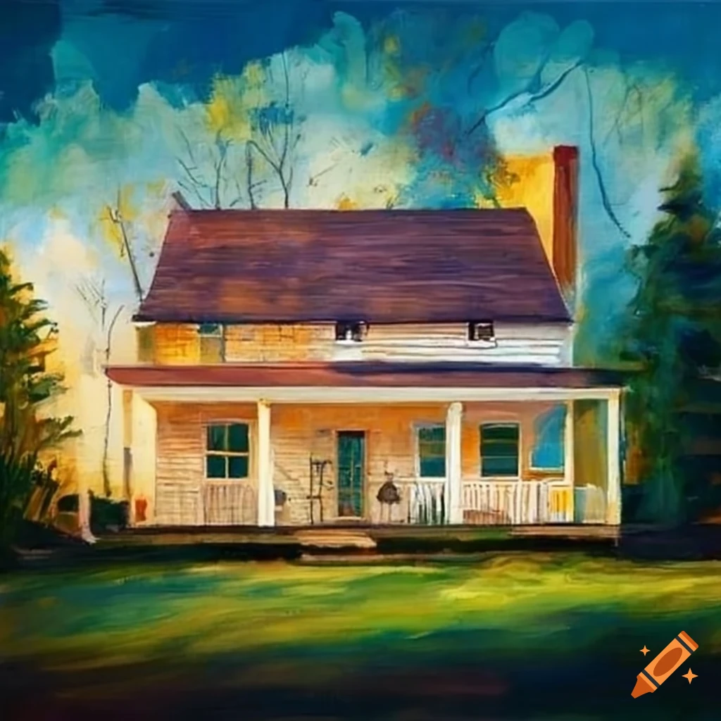 a contemporary farmhouse painting with a front porch