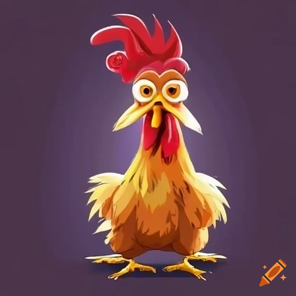 cartoon rooster in Pixar style