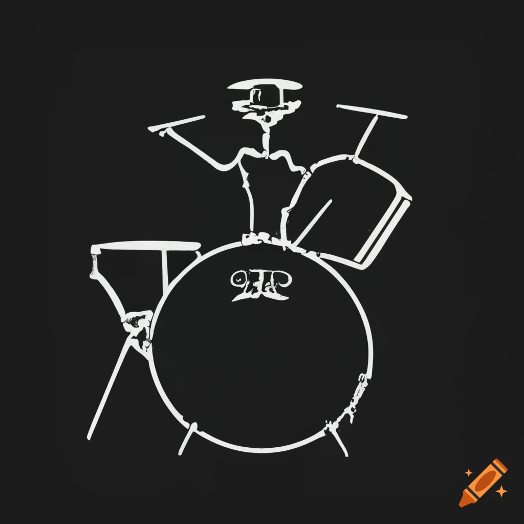 logo of a funky drum design