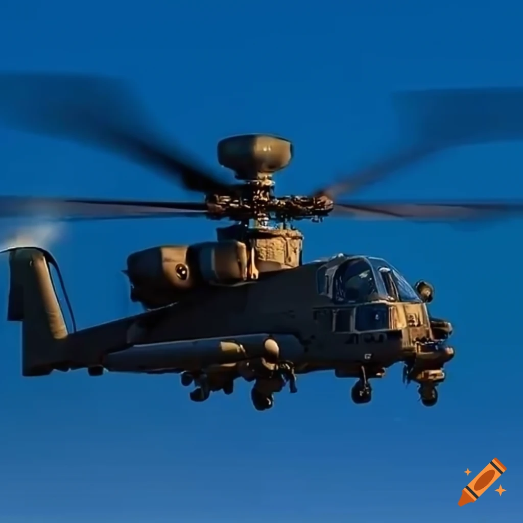 image of a powerful attack helicopter in the sky