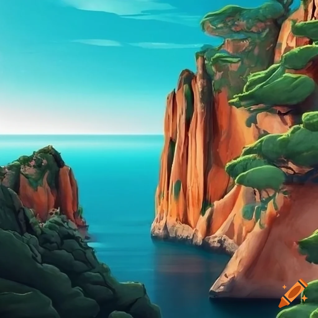 illustration of the calanques de piana