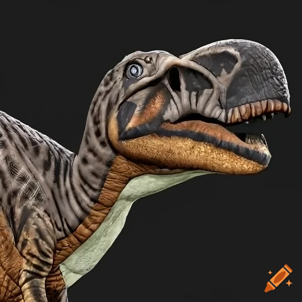artistic depiction of a colorful Hadrosaurus