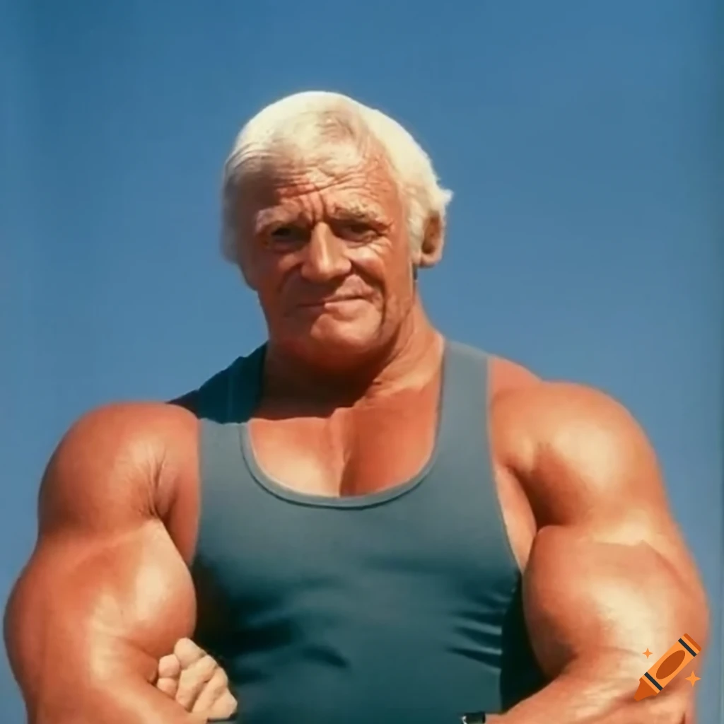 vintage photo of a muscular bodybuilder