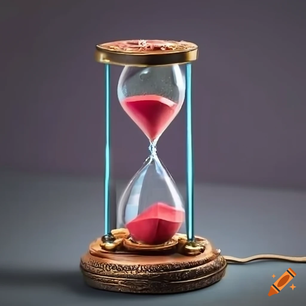 enchanting hourglass with ruby sand