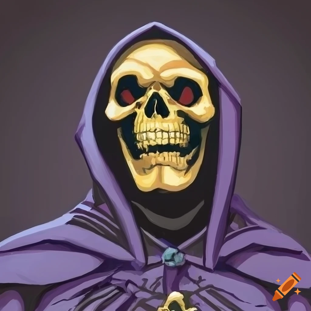 cubist-style portrait of Skeletor