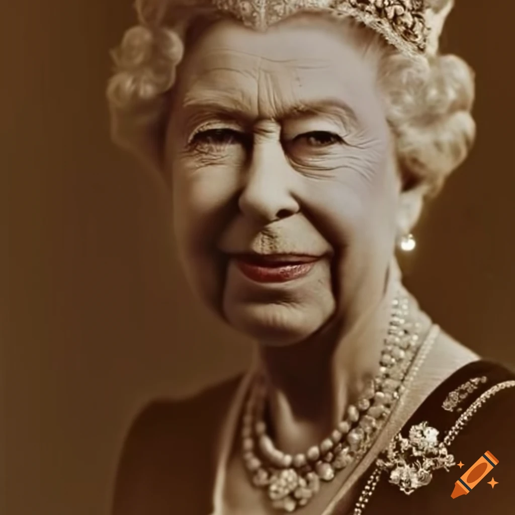 Queen Elizabeth in sepia