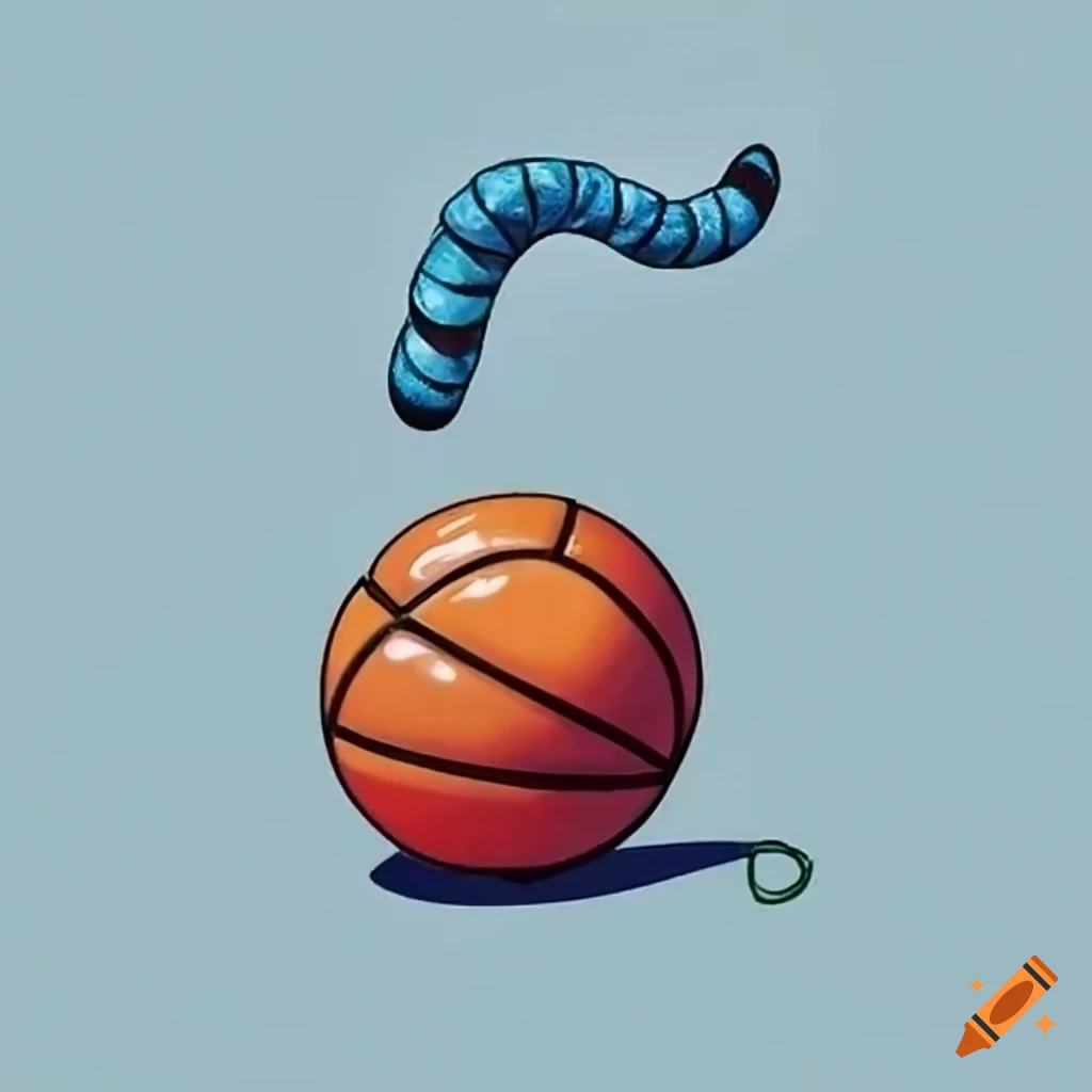 worms playing basketball