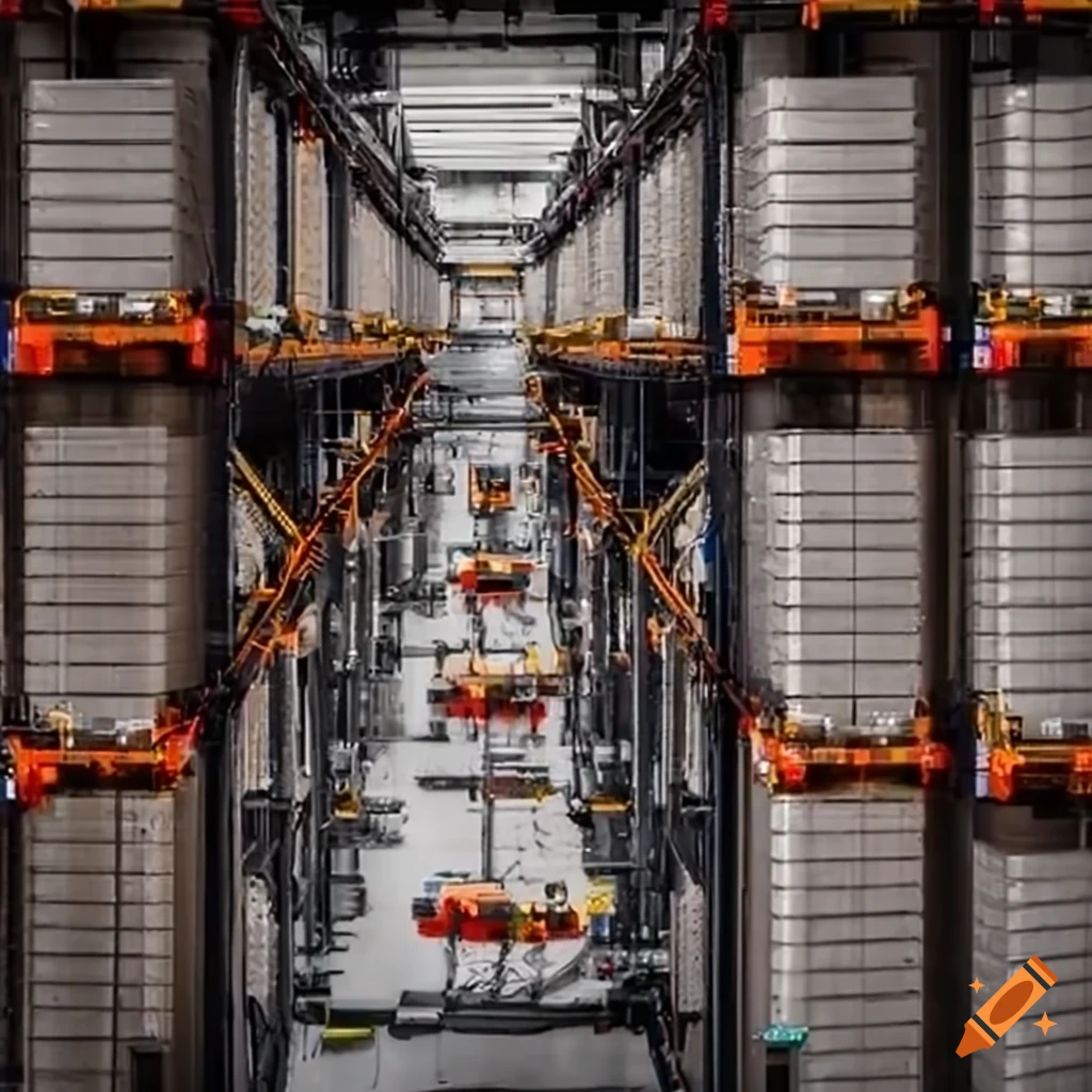 robots working in a warehouse