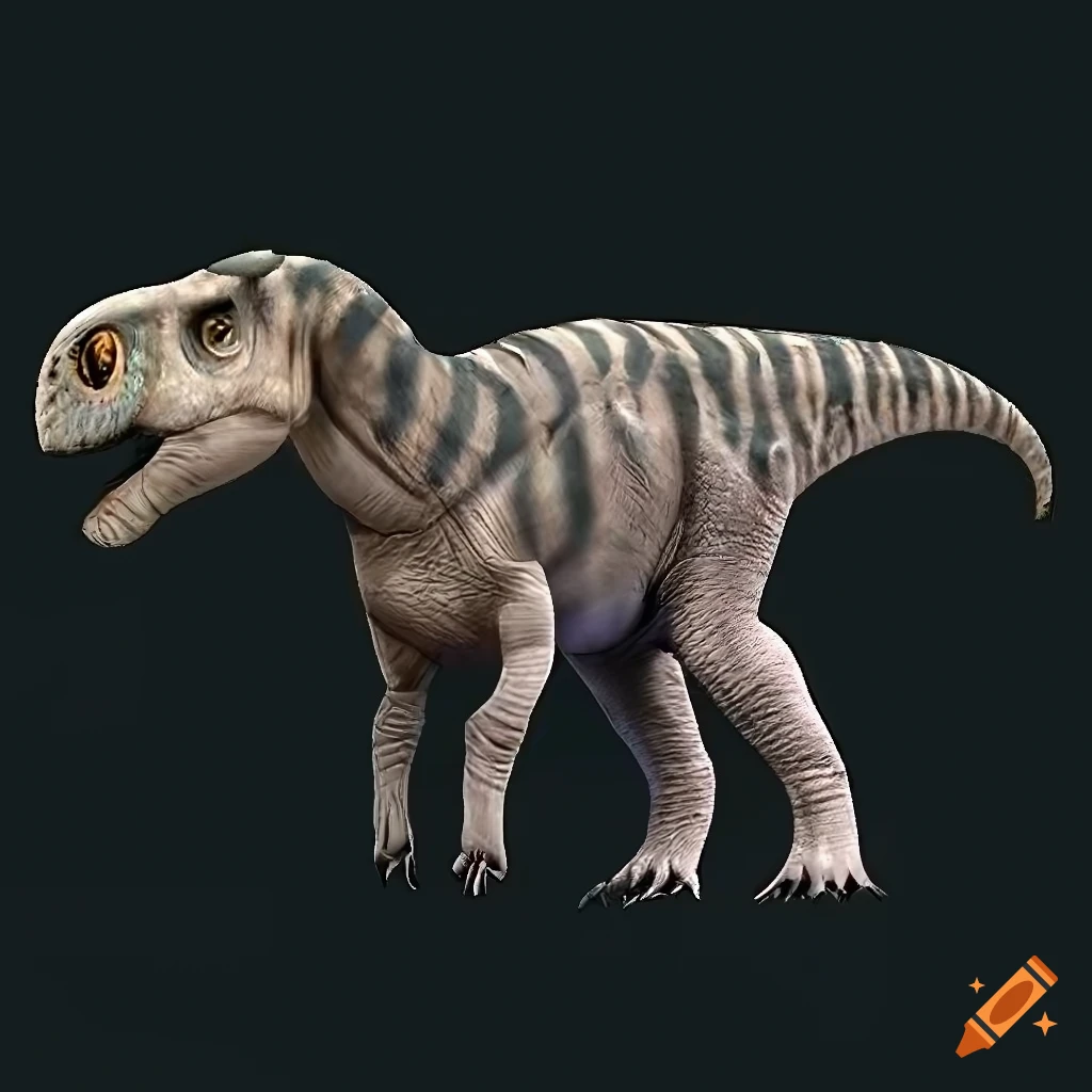 artistic depiction of a colorful Hadrosaurus