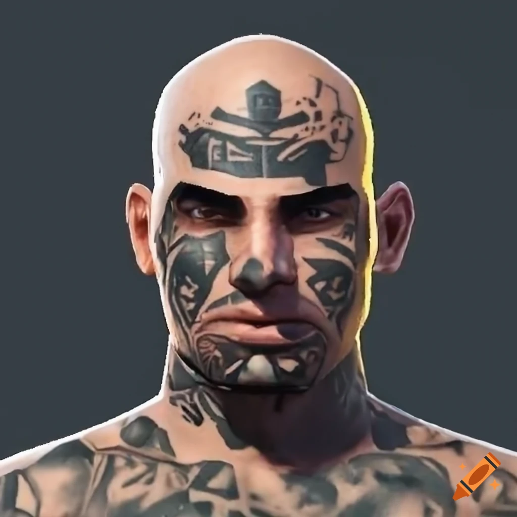 detailed front view of a rugged male face