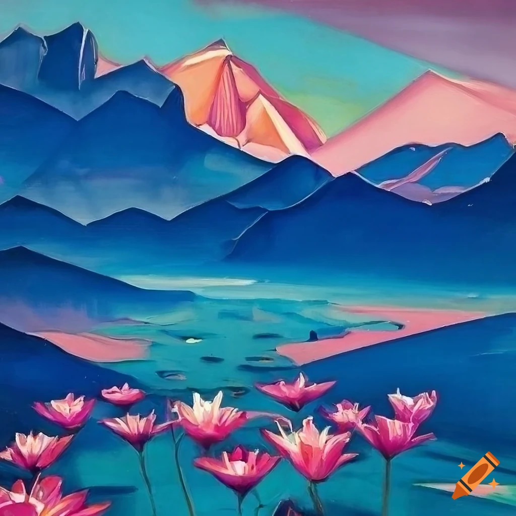 painting of lotus plants in the Sundarbans