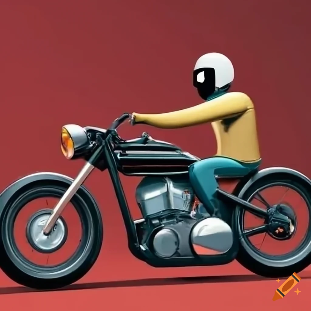 vintage biker riding a motorcycle