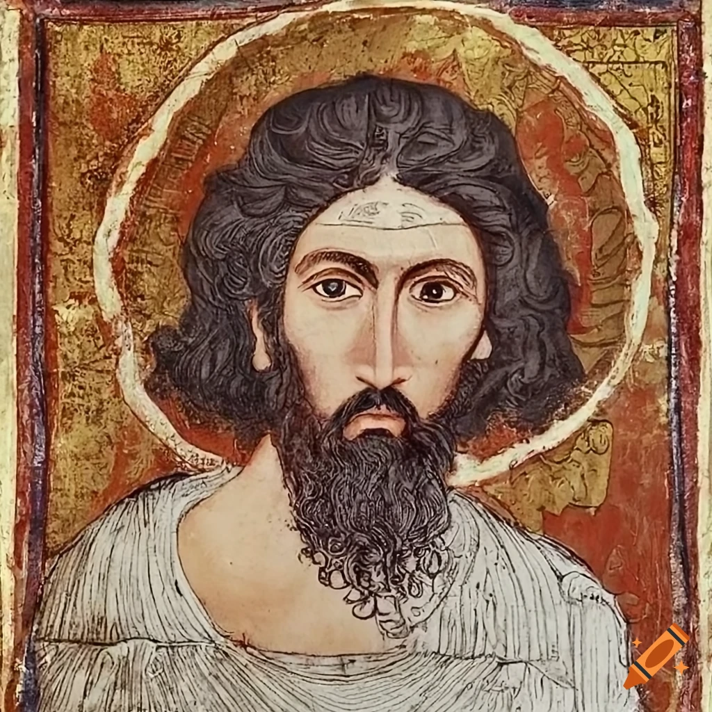 portrait of Prophet Mani in ancient fresco