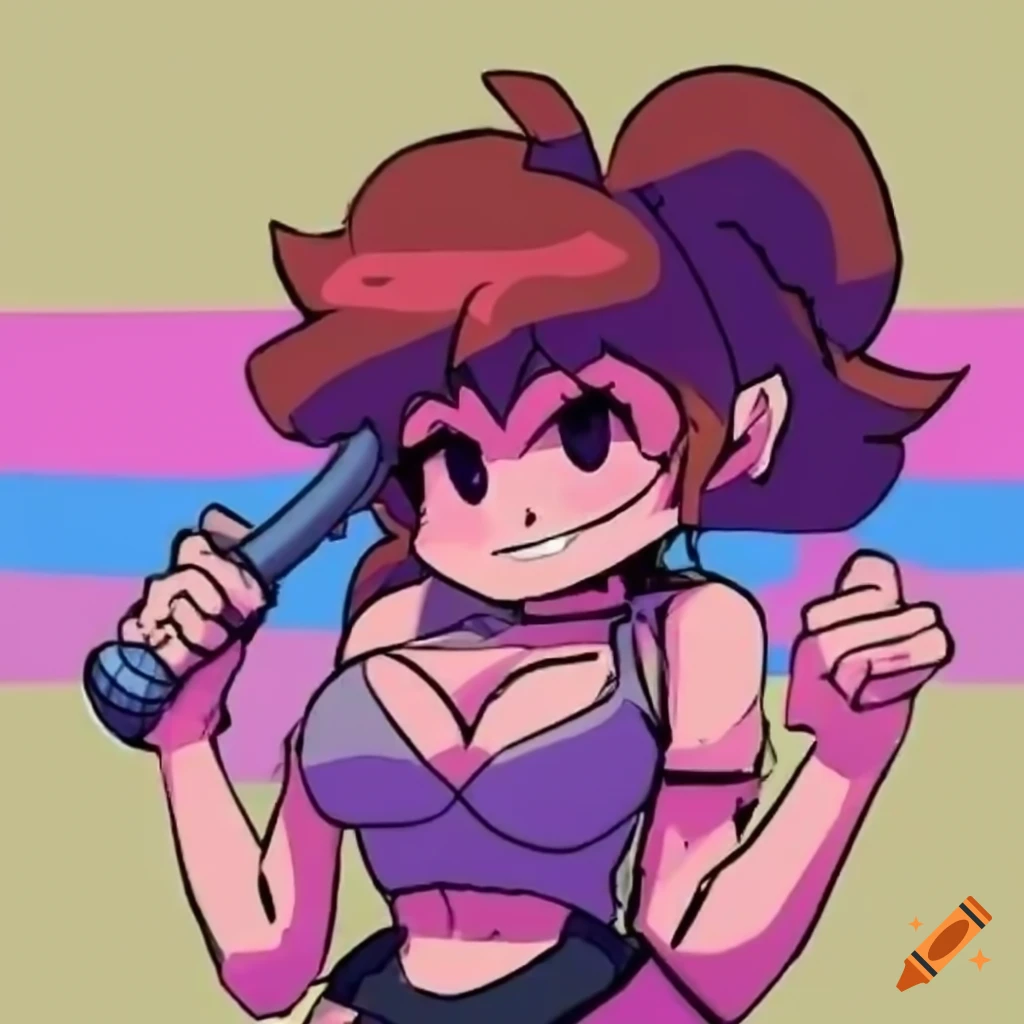 character design concept for Girlfriend in Friday Night Funkin' 2023